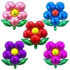 10 Balão Metalizado Flor Jardim Vermelho Branco Rosa Azul Roxo Pink Amarelo 50cm