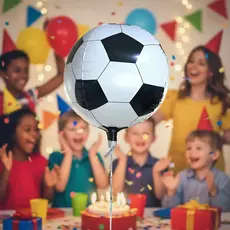 Balão Metalizado Bola de Futebol 4D 55cm 22 Polegadas Festa Decoração Enfeite Copa do Mundo