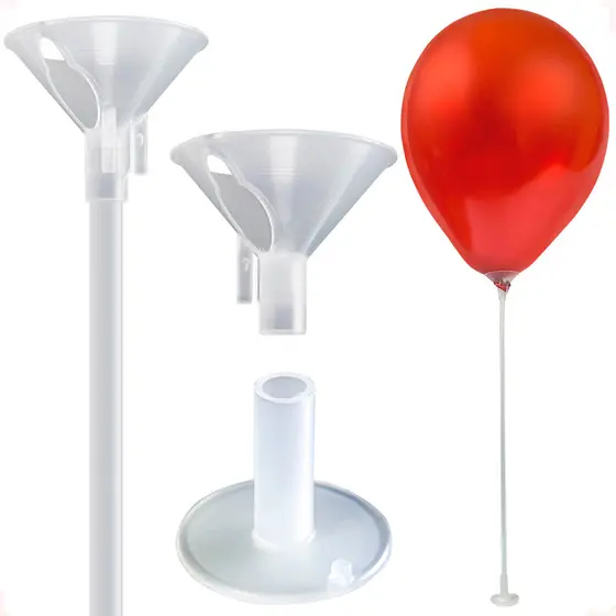 Kit Varetas Suporte Para Balão + Base Autoadesiva 33cm Cristal