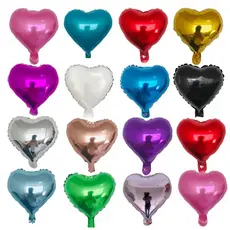 50 Balão Metalizado Coração Centro Mesa 10 Polegadas 22cm Vermelho Dourado Prata Verde Azul Rose