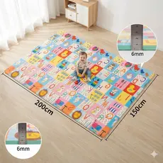 Tapete Infantil de Atividades Emborrachado Tatame Térmico para Bebê Engatinhar Gigante 200x150cm