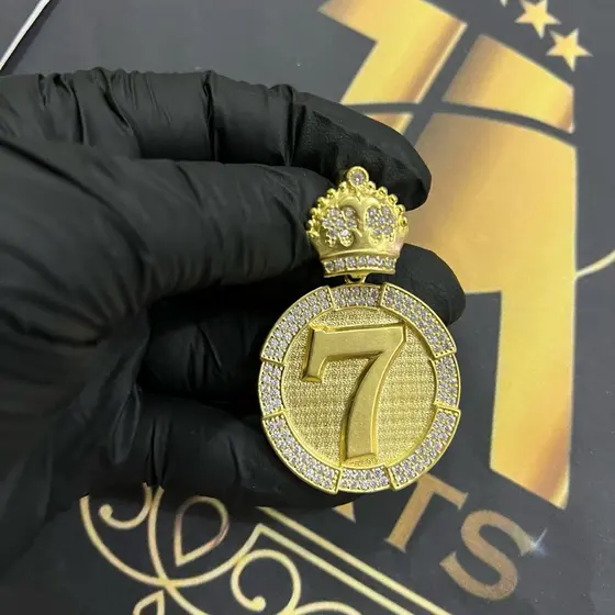 Pingente 7 G de moeda antiga premium pura