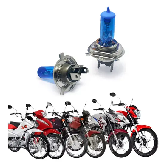 Lâmpada Farol Moto H4 8500K Super Branca Efeito Xenon Alta Potência Economia Envio Rápido 35/35