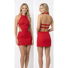 Vestido Mini de Alfaiataria Halter: Elegância Moderna com Recortes Ousados