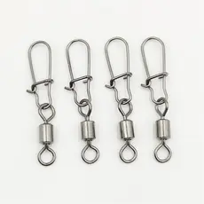 50 Pcs Carpa Acessórios De Pesca Conector Pin Pressão De Aço Inoxidável Rolamento De Giro Anzol Isca Gira Cabeça De Jig