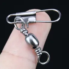 50 Pçs/Saco Giros De Aço Inoxidável Conector De Pesca Pino Rolamento Giratório Com Snap Anzol Isca Enfrentar Acessórios