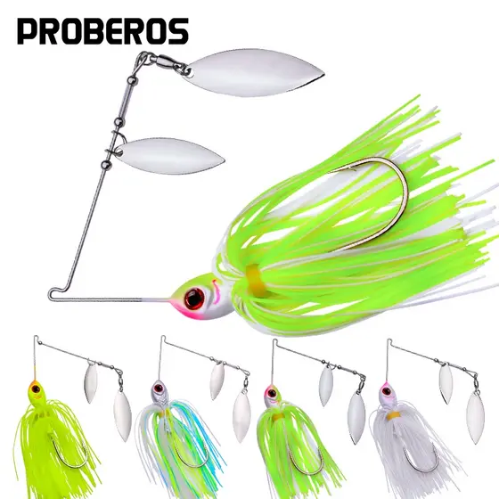 1 Pcs Pesca Spinnerbait Iscas 10g-14g Duplo Lâmina Willow Spinner Para Baixo Pike Muskie Do Tigre De Metal Jig