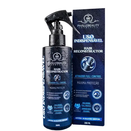 Ativador Creme de Cabelo Uso Indispensável Spray Reconstrutor Protetor Térmico Capilar 200ml PhalleBeauty PH0584