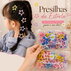 Presilha Tique-Taque Infantil e Meninas Estrela Colorida Acessório de Cabelo modelos e cores sortidos