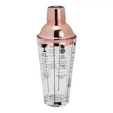 Coqueteleira Coimbra De Vidro Aço Rose Gold 420ml Lyor