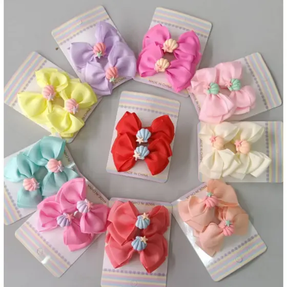 Kit 10 Laços de Cabelo Infantil Bico de Pato