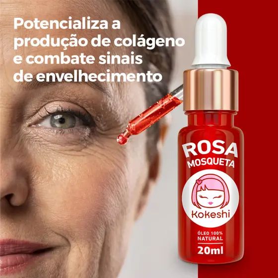 Òleo  de Rosa Moqueta  100 % Puro 20 Ml - Kokeshi Cosméticos