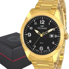 Relógio Masculino Technos Dourado Prova Dágua Top Original