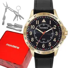 Relógio Masculino Mondaine Dourado Original Prova Dágua Luxo