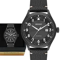Relógio Masculino Orient Solartech Preto Analógico Couro