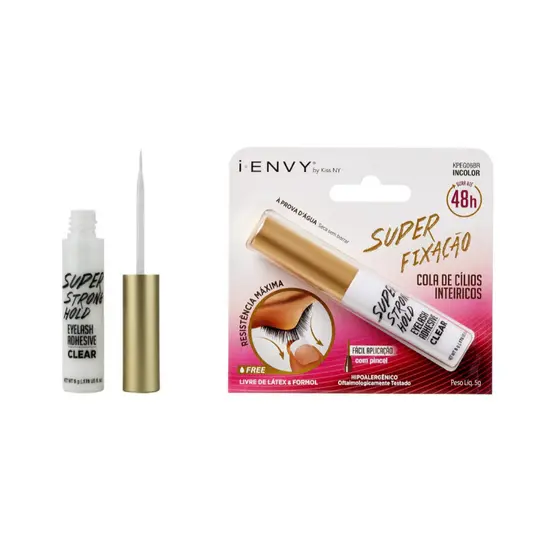 Cola para Cílios Postiços com Pincel 48H Ienvy Incolor Kiss New York 5g