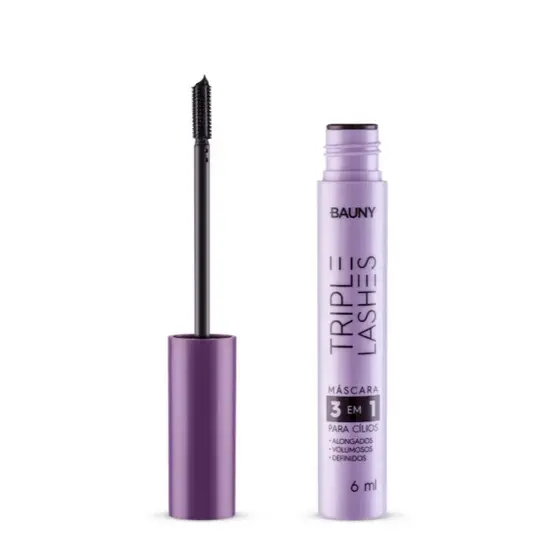 Máscara de Cílios Bauny Cosméticos Triple Lashes Alongamento Volume Definição 6ml
