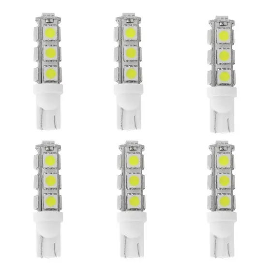 Kit 6 Lâmpadas Tiger Pingão T10 - 13 Leds