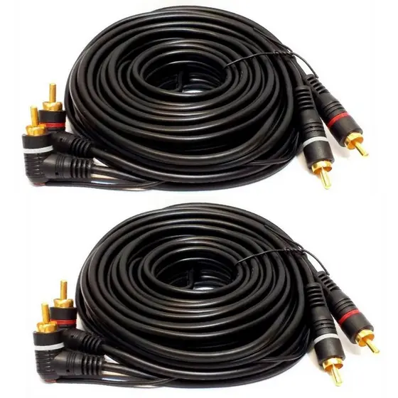 02 Cabos Rca 5 Metros Kx3 Conector Banhado A Ouro Flexível