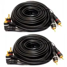 02 Cabos Rca 5 Metros Kx3 Conector Banhado A Ouro Flexível