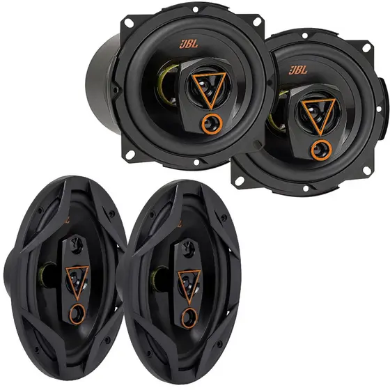 Kit 2 Alto Falantes Triaxiais Jbl 5trms80 + 2 69qdms120 6x9