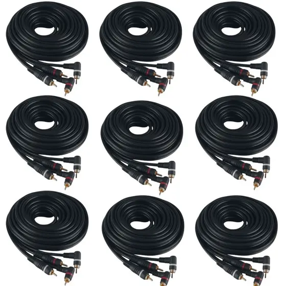 Kit De Instalação Para Som Automotivo 9 Cabos Rca 5 Metros