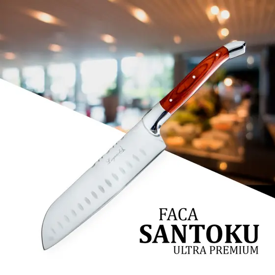 Faca Santoku Laguiole Profissional Inox Ultra Premium 31Cm