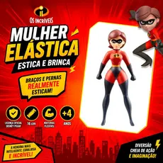 Mulher Elástica Estica E Brinca Os Incríveis Disney Pixar Com 16Cm Toyng