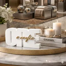 Placa Frase Decorativa Ore e Confie  Religioso Moderno para Mesa Quarto Escritório Presente Criativo