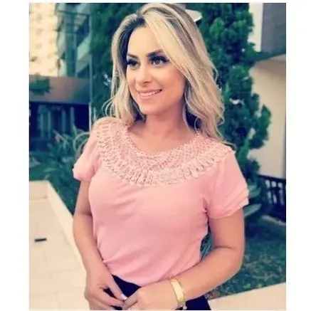 Blusinha  Evangelica Feminina Renda Manga Curta