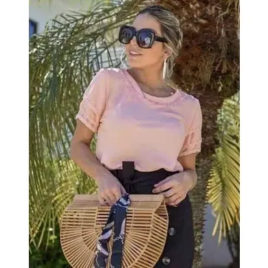 Blusa Moda Evangelica Rendada Feminina