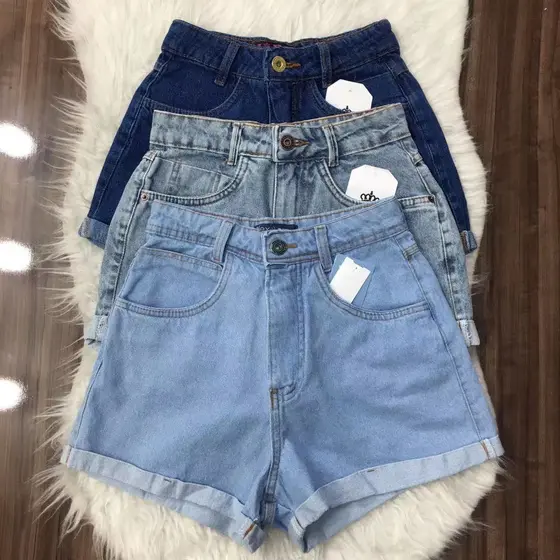 Short Jeans Mom Sem Lycra