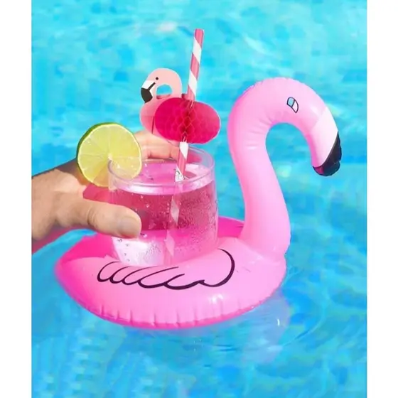 Porta Copo Lata Boia Para Praias Piscinas Flamingo