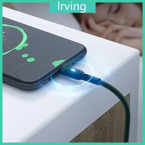 LRVI TangleFree Trançado Tipo C Carregamento Indicador LED Visível E Avançado Proteções Circui