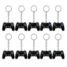 Kit 10 Chaveiros Controle Ps4 Gamer Borracha Lembrancinha Preto