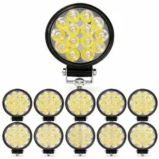 Kit 4 a 10 Farol De Milha Redondo Mini 42w 9/36v Power Universal
