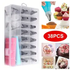 KIT com 38pcs de Bico De Aço Inoxidável para Confeitar  Bolo (TV-610)