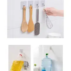 kit  5/12/24 Gancho Adesivo Parede Multi Funcional Autocolante Casa Cozinha Quarto Banheiro Organizado