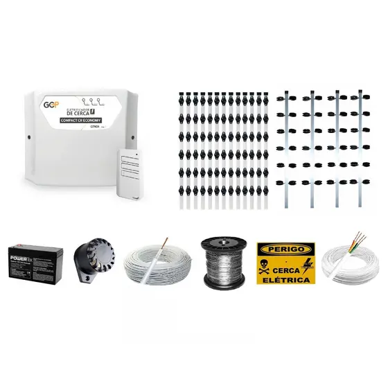 Kit Cerca Elétrica Industrial Big Hastes Completa 60m wi-fi
