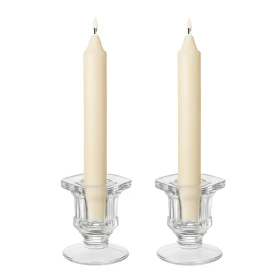 Kit 2 Castiçais de Vidro Porta Velas Decoração Enfeite