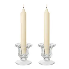 Kit 2 Castiçais de Vidro Porta Velas Decoração Enfeite