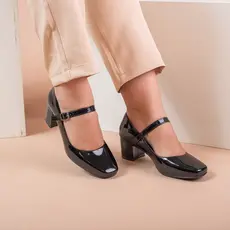 Sapato feminino scarpin Slingback boneca salto baixo bloco sapato social fivela  Mary Jane Boho