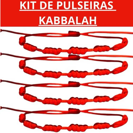 Pulseira Kabbalah Original 7 Nós Vermelha - Cabala Contra Mal Olhado, Inveja