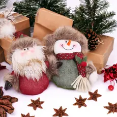 8 boneco de Natal pelucia decoração árvore de natal/ Enfeite Papai Noel Boneco de neve