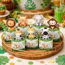 24 caixinhas p/ doces lembrancinha festa safari bichinho floresta /decoração enfeite festa chá de bebe