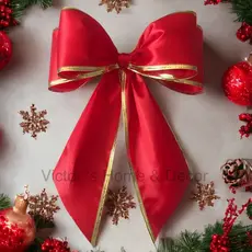 20 laço p/ arvore de natal guirlanda vermelho em  centin/Enfeite laços duplo decoração natalina