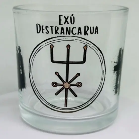 COPO WHYSKY E BEBIDAS EXÚ DESTRANCA RUA - UMBANDA QUIMBANDA CANDOMBLÉ 260ml