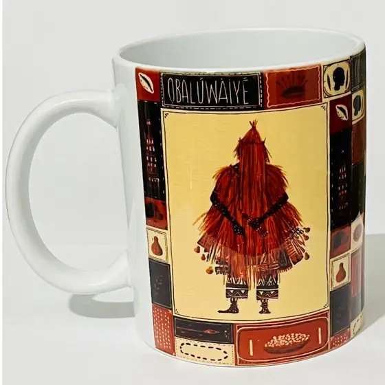 CANECA ORIXÁ OBALUAE UMBANDA CANDOMBLÉ PORCELANA 325ML