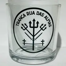 COPO DE BEBIDA E WISKY EXU TRANCA RUA DAS ALMAS 260ML VIDRO - UMBANDA KIMBANDA CANDOMBLÉ