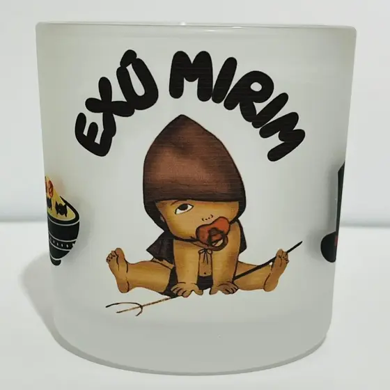 Copo de Whisky e Bebidas EXÚ MIRIM - Umbanda Quimbanda e Candomblé 260ML Vidro
